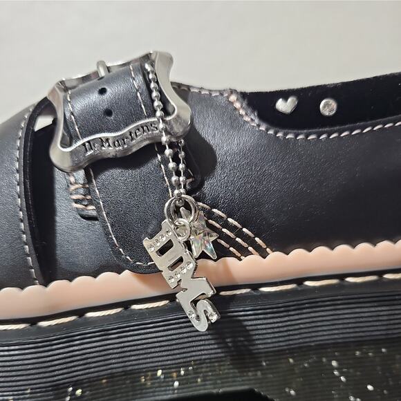 Dr. Martens Doc Martens Kemsley Mary Jane Platform Shoe Black Powder Pink Sz 11 - Picture 6 of 8